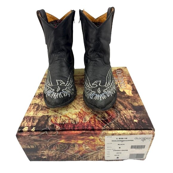 Size 8 Old Gringo Eagle Swarovski Crystals Snip Toe Ankle Cowboy Cowgirl Boots - Picture 1 of 14